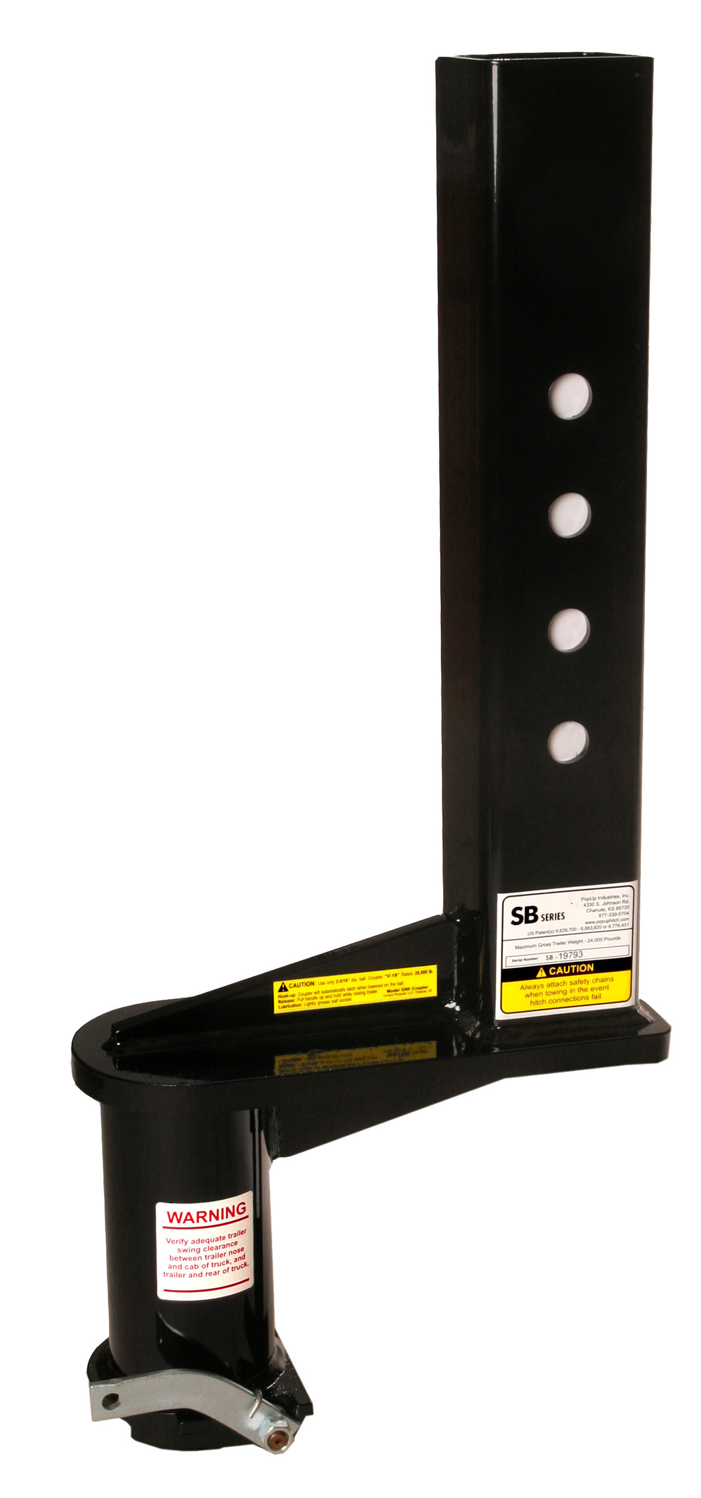 SB312 XL 4" sq. tube 12" offset Gooseneck Towing